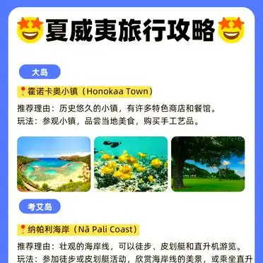 2024夏威夷旅游攻略_夏威夷岛旅游攻略_夏威夷六个主要岛屿旅游指南