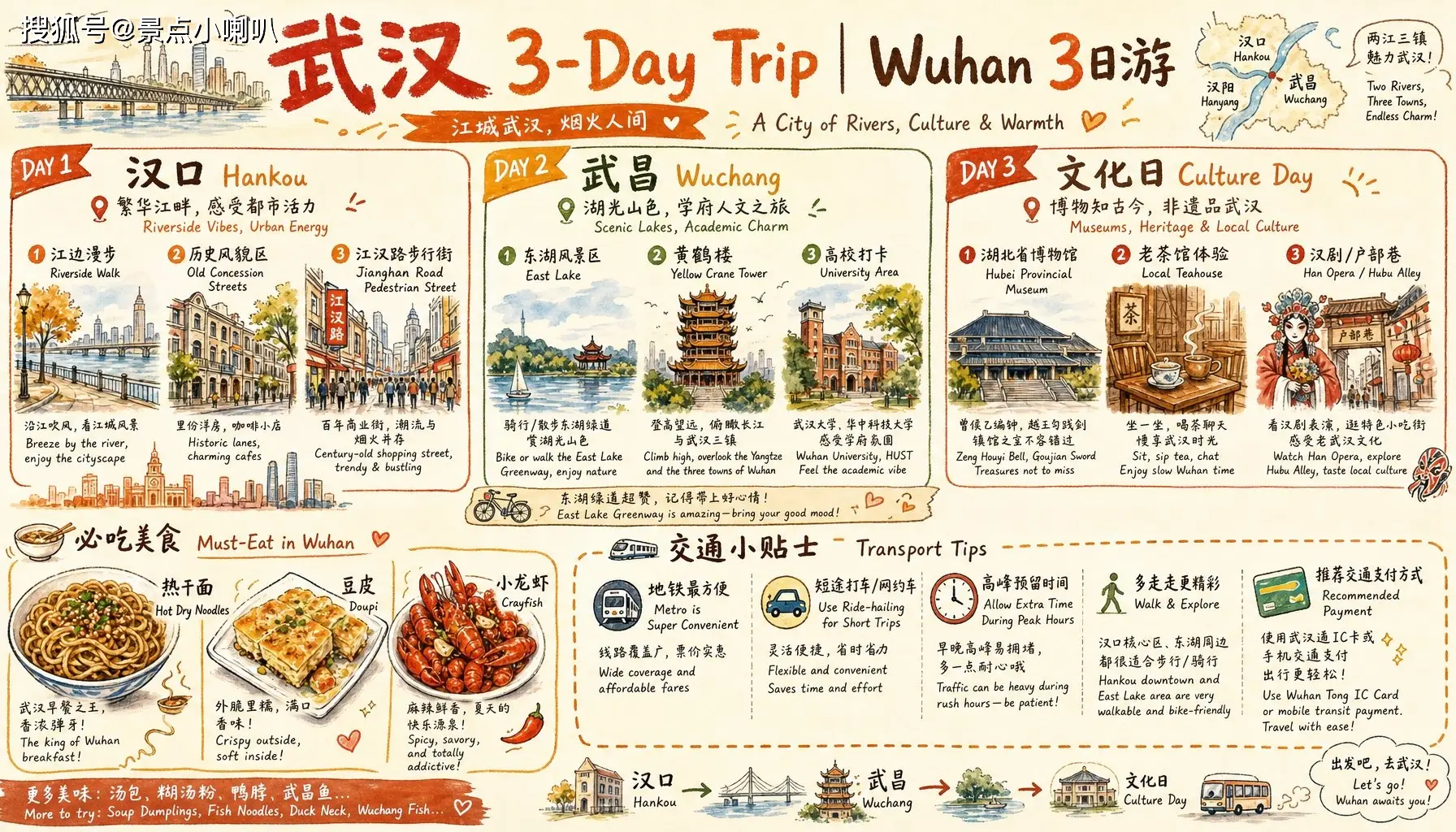 武汉三天两夜旅游攻略_武汉旅游攻略三日游_武汉汉口一日游路线