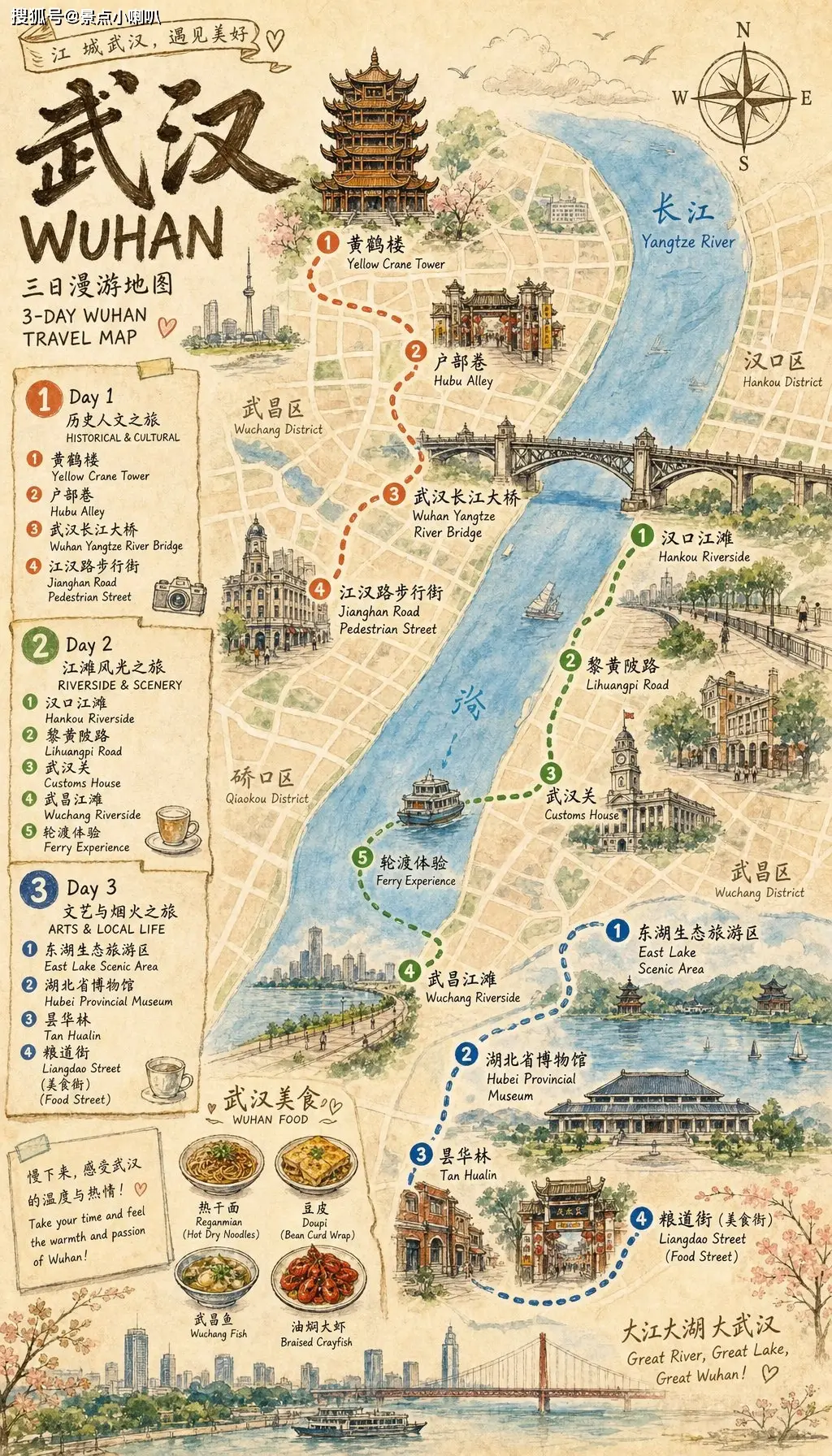 武汉汉口一日游路线_武汉三天两夜旅游攻略_武汉旅游攻略三日游